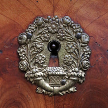 Load image into Gallery viewer, Antique French Cherrywood Three Drawer Chest of Drawers with Ornate Brass Handles. B13167
