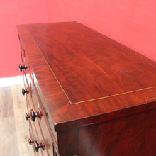 Load image into Gallery viewer, x SOLD English Mahogany Antique Chest Two Short Over Three Long with Secret Drawer. B12894
