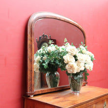 Load image into Gallery viewer, Antique English Walnut Arched Overmantel Mirror with Figured Veneer Frame. B13175

