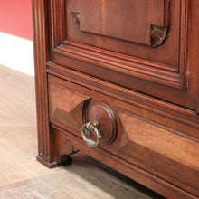 Load image into Gallery viewer, Antique French Walnut Bookcase with Leadlight Doors, Adjustable Shelves &amp; Drawer. B12258
