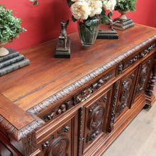 Load image into Gallery viewer, x SOLD Antique French Oak Four-Door Sideboard with Carved Panels and Bun Feet. B12727
