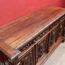 Load image into Gallery viewer, x SOLD Antique French Oak Four-Door Sideboard with Carved Panels and Bun Feet. B12727
