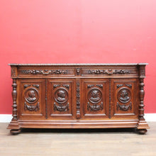 Load image into Gallery viewer, x SOLD Antique French Oak Four-Door Sideboard with Carved Panels and Bun Feet. B12727
