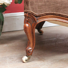 Load image into Gallery viewer, x SOLD Victorian English Walnut Gentleman’s Chair with Carved Back and Velvet Seat. B12867

