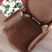 Load image into Gallery viewer, x SOLD Victorian English Walnut Gentleman’s Chair with Carved Back and Velvet Seat. B12867
