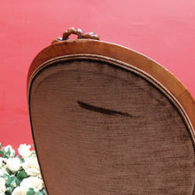 Load image into Gallery viewer, x SOLD Victorian English Walnut Gentleman’s Chair with Carved Back and Velvet Seat. B12867

