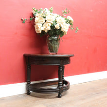 Load image into Gallery viewer, x SOLD Antique French Oak Demi-Lune Credenza Lamp or Side Table with Turned Legs and Curved Stretcher. B12737
