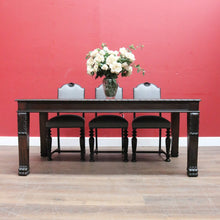 Load image into Gallery viewer, Antique Australian Ed Rosenstengel Silky Oak Dining Table with Carved Legs. B13170
