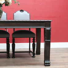 Load image into Gallery viewer, Antique Australian Ed Rosenstengel Silky Oak Dining Table with Carved Legs. B13170
