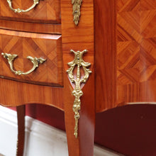 Load image into Gallery viewer, x SOLD French Demi-Lune Lingerie Cabinet with Marquetry and Gilt Brass Gallery. B12739
