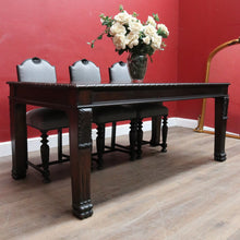 Load image into Gallery viewer, Antique Australian Ed Rosenstengel Silky Oak Dining Table with Carved Legs. B13170
