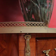 Load image into Gallery viewer, x SOLD French Demi-Lune Lingerie Cabinet with Marquetry and Gilt Brass Gallery. B12739

