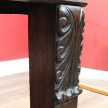 Load image into Gallery viewer, Antique Australian Ed Rosenstengel Silky Oak Dining Table with Carved Legs. B13170

