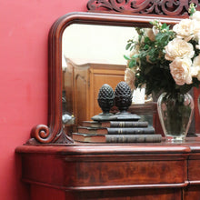 Load image into Gallery viewer, Antique English Inverted Front Mirror Back Sideboard with Three Drawers and Four Doors. B13154
