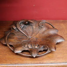 Load image into Gallery viewer, x SOLD Carved Black Forest Tray featuring a Lizard and Dragonfly on Lily Pad. B12711
