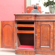Load image into Gallery viewer, Antique English Inverted Front Mirror Back Sideboard with Three Drawers and Four Doors. B13154
