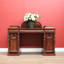 Load image into Gallery viewer, Antique English Mahogany Twin Pedestal Sideboard c1840 with Tulip Carvings. B12479
