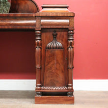 Load image into Gallery viewer, Antique English Mahogany Twin Pedestal Sideboard c1840 with Tulip Carvings. B12479
