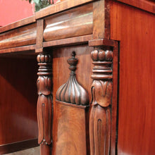 Load image into Gallery viewer, Antique English Mahogany Twin Pedestal Sideboard c1840 with Tulip Carvings. B12479
