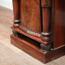Load image into Gallery viewer, Antique English Mahogany Twin Pedestal Sideboard c1840 with Tulip Carvings. B12479
