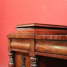 Load image into Gallery viewer, Antique English Mahogany Twin Pedestal Sideboard c1840 with Tulip Carvings. B12479
