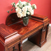 Load image into Gallery viewer, Antique English Mahogany Twin Pedestal Sideboard c1840 with Tulip Carvings. B12479
