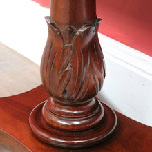 Load image into Gallery viewer, Antique Australian Cedar Single Drawer Pedestal Side Table with Carved Tulip Base. B13164
