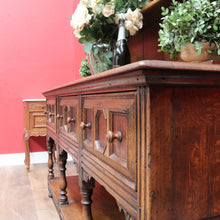 Load image into Gallery viewer, x SOLD Antique English or Welsh Buffet and Hutch with Drawers and Plate Racks. B12869
