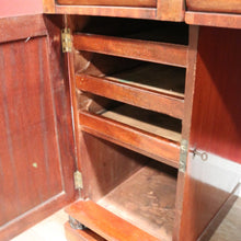Load image into Gallery viewer, Antique English Mahogany Twin Pedestal Sideboard c1840 with Tulip Carvings. B12479

