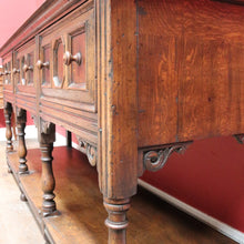 Load image into Gallery viewer, x SOLD Antique English or Welsh Buffet and Hutch with Drawers and Plate Racks. B12869
