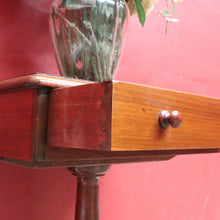 Load image into Gallery viewer, Antique Australian Cedar Single Drawer Pedestal Side Table with Carved Tulip Base. B13164
