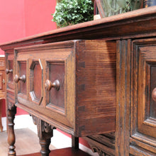 Load image into Gallery viewer, x SOLD Antique English or Welsh Buffet and Hutch with Drawers and Plate Racks. B12869
