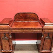 Load image into Gallery viewer, Antique English Mahogany Twin Pedestal Sideboard c1840 with Tulip Carvings. B12479

