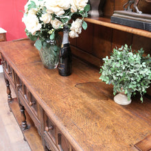 Load image into Gallery viewer, x SOLD Antique English or Welsh Buffet and Hutch with Drawers and Plate Racks. B12869
