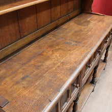 Load image into Gallery viewer, x SOLD Antique English or Welsh Buffet and Hutch with Drawers and Plate Racks. B12869
