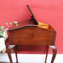 Load image into Gallery viewer, Antique English Mahogany Queen Anne Style Sewing Table with Lift Up Lid, Sliding Interior Tray and Cabriole Legs. B13163
