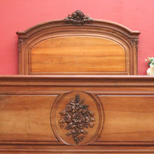 Load image into Gallery viewer, Antique c1890 French Carved Walnut Double Bed, Headboard, Foot, Siderails and Slats. B12483
