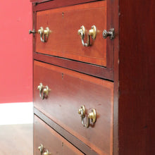 Load image into Gallery viewer, Antique Mahogany Inlaid Fall Front Writing Bureau with Fitted Interior, Three Drawers and Brass Swan Neck Handles. B13180
