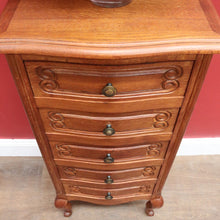 Load image into Gallery viewer, x SOLD Vintage French Oak Lingerie Chest of 5 Drawers Bedside or Hall Cabinet B12793
