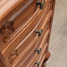 Load image into Gallery viewer, x SOLD Vintage French Oak Lingerie Chest of 5 Drawers Bedside or Hall Cabinet B12793
