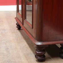 Load image into Gallery viewer, Antique Australian Cedar Two Door Bookcase Display Cabinet with Arched Glass Panels. B13162
