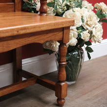 Load image into Gallery viewer, x SOLD Antique French Oak Hall Seat/Veranda Seat with Scalloped Detailing and Turned Legs. B12292
