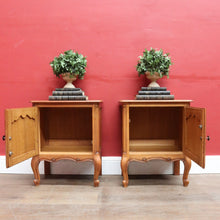 Load image into Gallery viewer, x SOLD Vintage French Oak Pair of Bedside Table Cabinet with Single Door B12756
