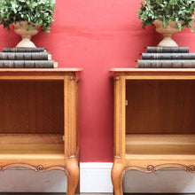 Load image into Gallery viewer, x SOLD Vintage French Oak Pair of Bedside Table Cabinet with Single Door B12756
