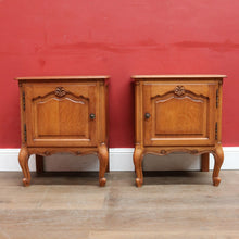 Load image into Gallery viewer, x SOLD Vintage French Oak Pair of Bedside Table Cabinet with Single Door B12756
