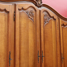 Load image into Gallery viewer, x SOLD An Antique French Oak 4 Door Bedroom Wardrobe Linen Press Armoire Cabinet B12802
