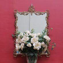 Load image into Gallery viewer, Italian Florentine Gilt Wall Mirror in Brass – Vintage Wall Decor B12864
