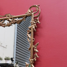 Load image into Gallery viewer, Italian Florentine Gilt Wall Mirror in Brass – Vintage Wall Decor B12864
