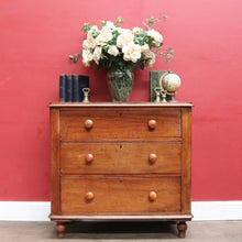 Load image into Gallery viewer, x SOLD Antique Australian Cedar small 3 Three Drawer Chest of bedroom Drawers B12912
