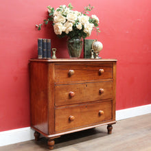 Load image into Gallery viewer, x SOLD Antique Australian Cedar small 3 Three Drawer Chest of bedroom Drawers B12912
